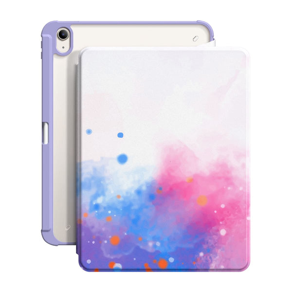 Sputter-Pink Blue Purple | iPad Series Snap 360° Stand Impact Resistant Case
