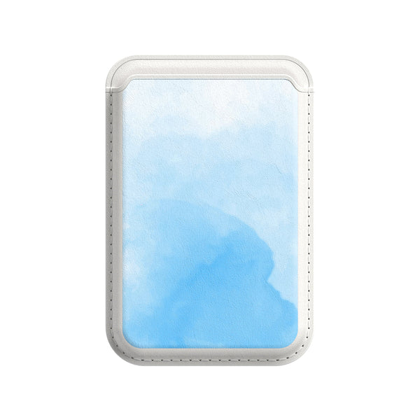 Watercolor Blue | Leather Wallet with MagSafe