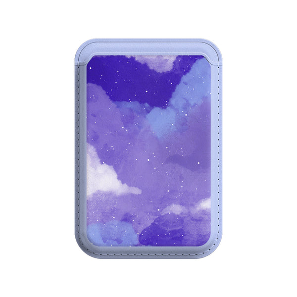 Astral Purple Blue | Leather Wallet with MagSafe