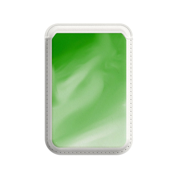 Green and White | Leather Wallet with MagSafe